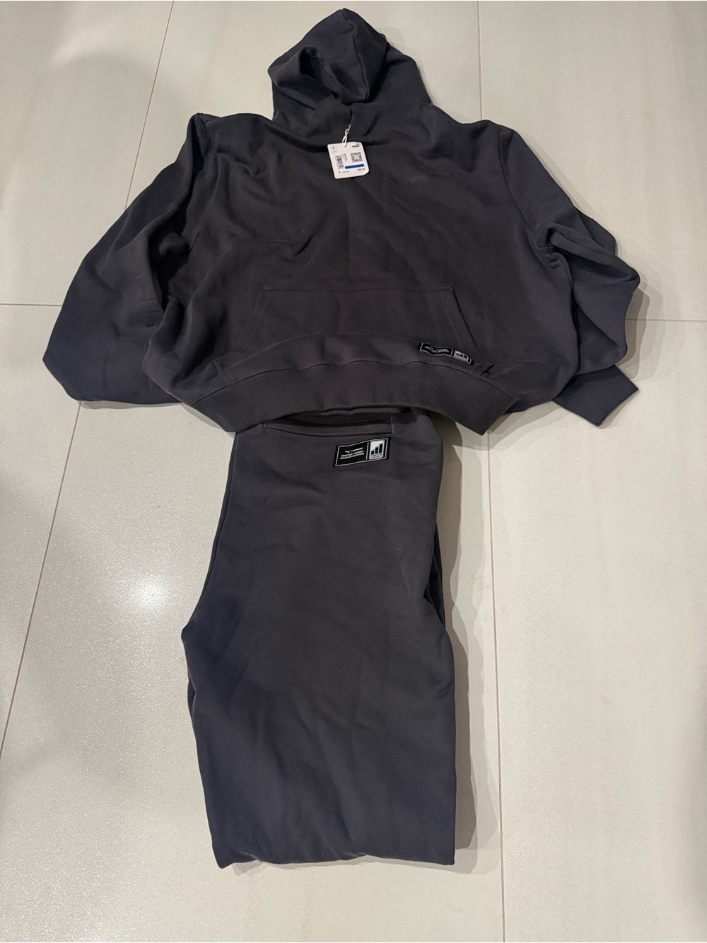 Puma x Cordae Men's Dark Charcoal Hooded Sweatshirt and joggers